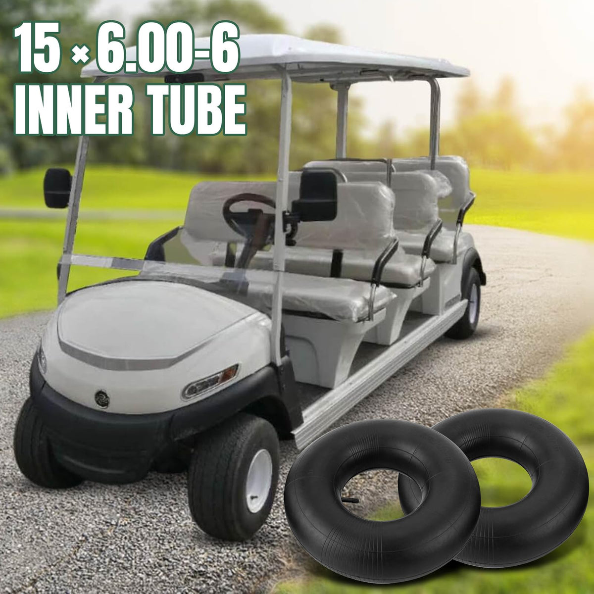 15x6.00-6 Inner Tube with Straight Valve Stem 2-Pack W97529