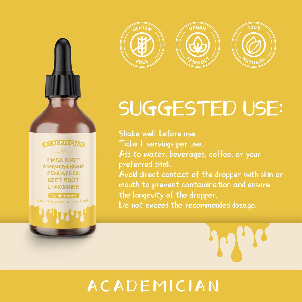 Ashwagandha MACA L Arginine Beet Root Fenugreek Liquid 60ML Q326538