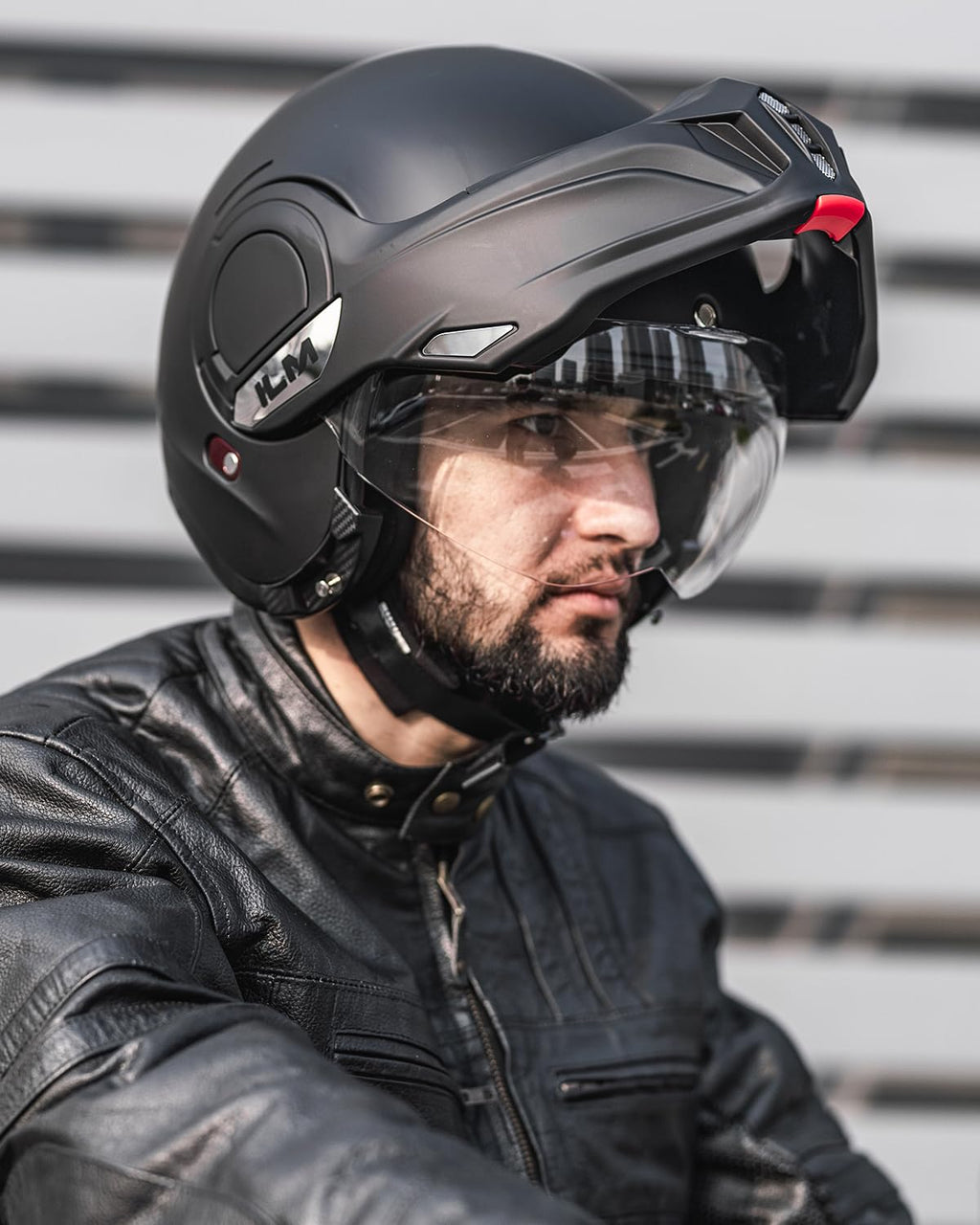Matte Black Full Face Modular Motorcycle Helmet I98677