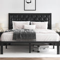 Queen Upholstered Button Tufted Bed Frame with Storage B260