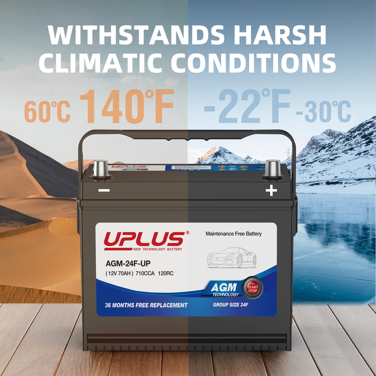12V 70Ah 710CCA AGM Car Battery G650