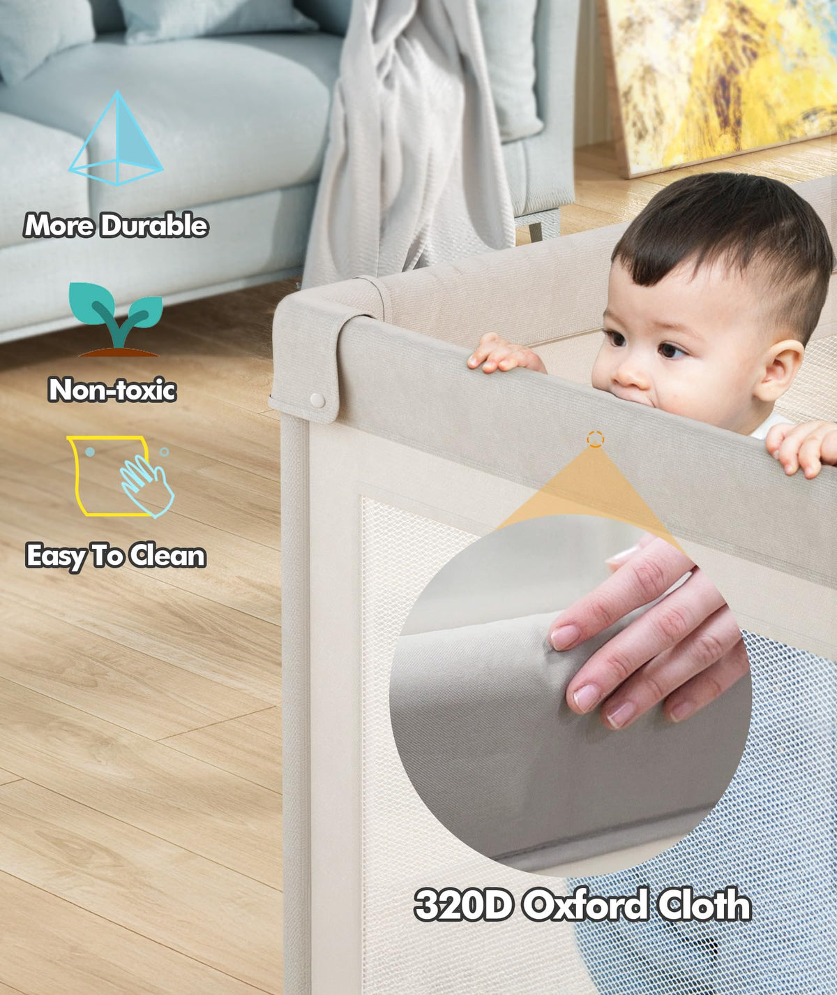 Grey Baby Playpen with Mat P27836