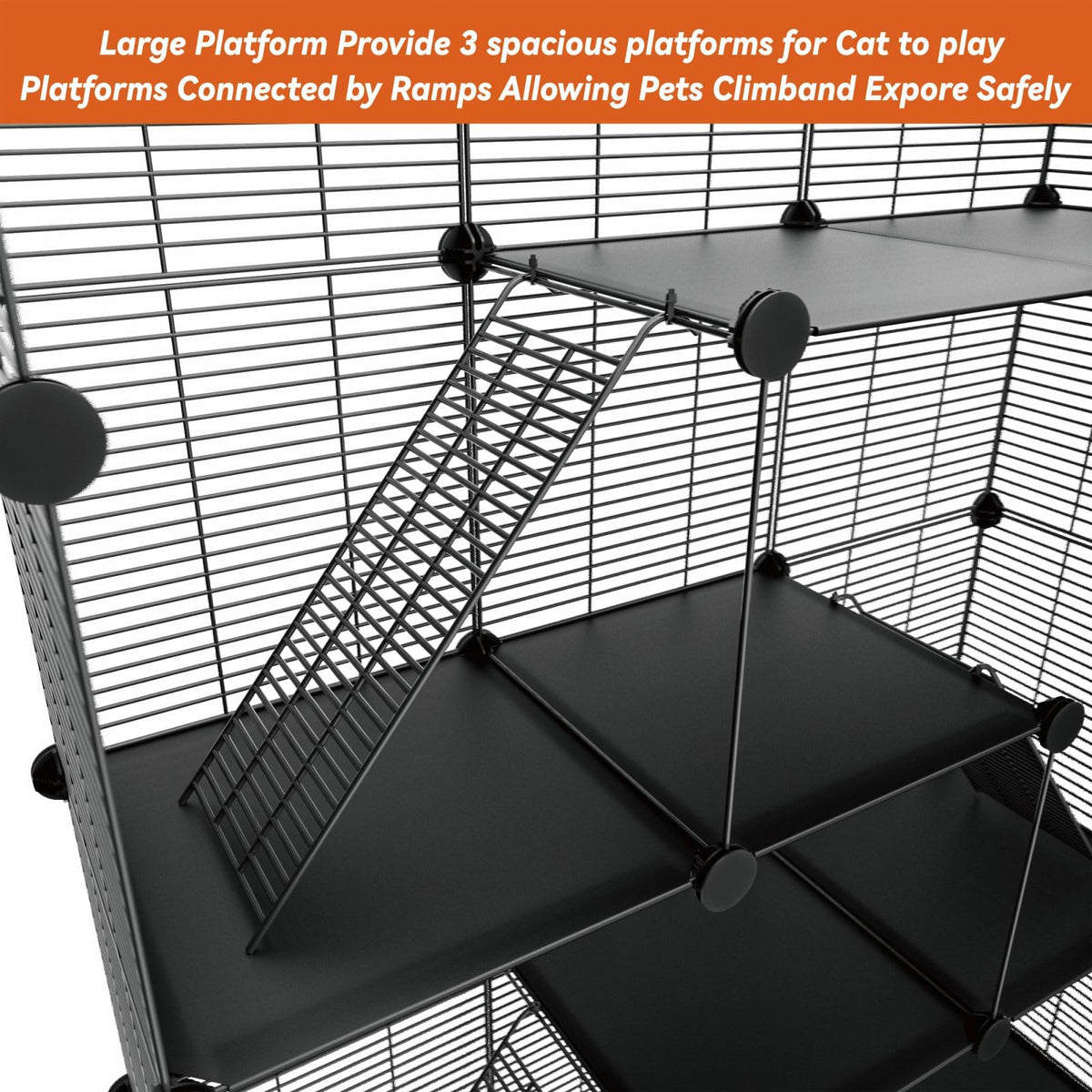 4-Tier Cat Cage Indoor with Anti-Tip Kit X218897