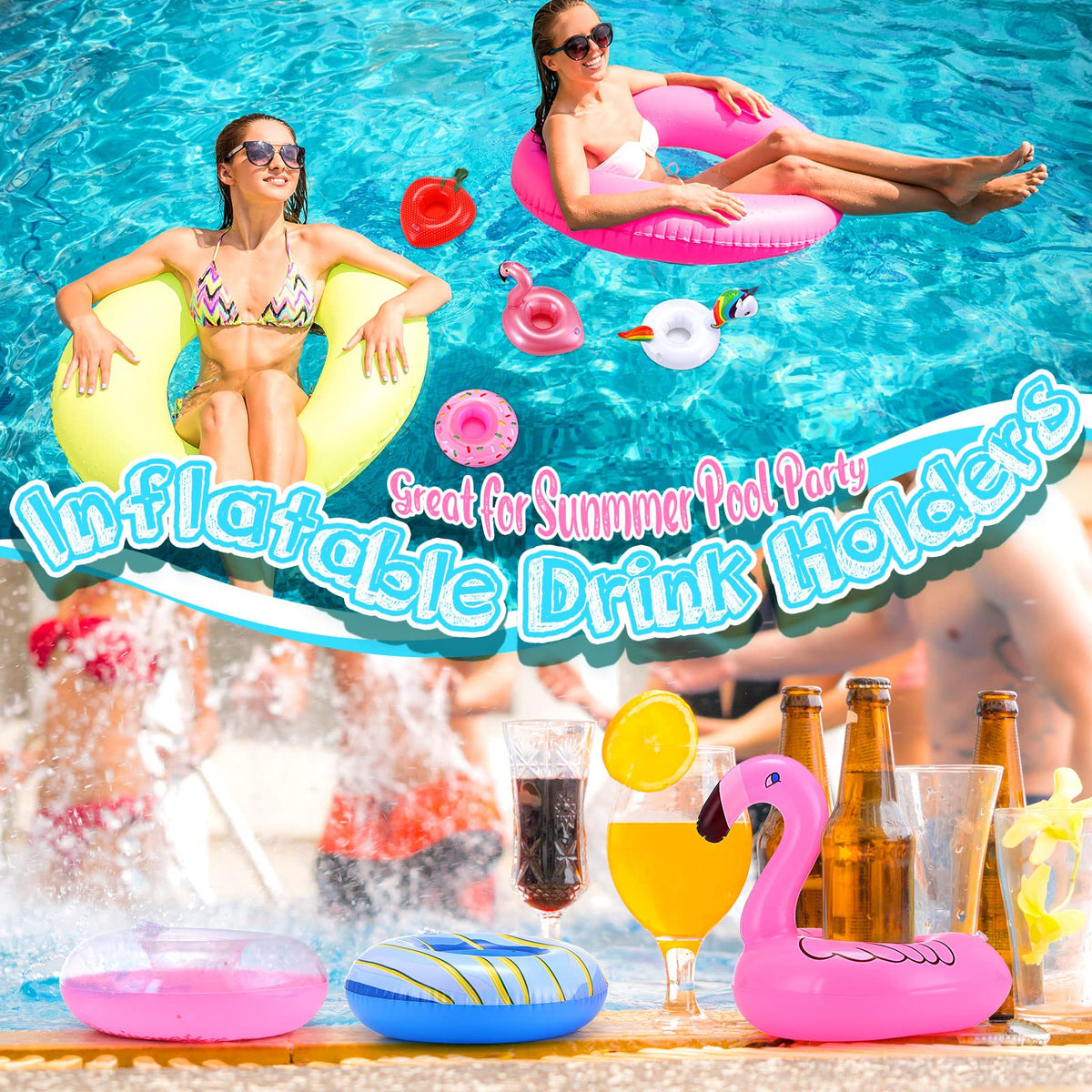 60 Pcs Inflatable Drink Holder V9196