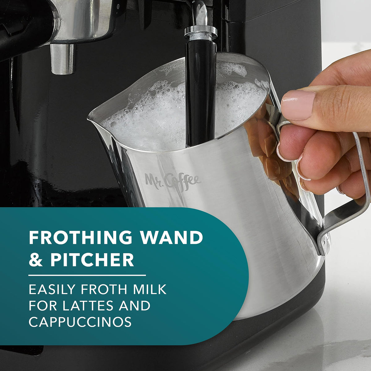 4-Shot Steam Espresso Cappuccino and Latte Maker with Stainless Steel Frothing Pitcher L7866