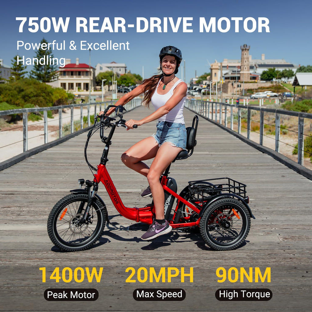 Folding Electric Tricycle 750W 48V 20Ah UL2849 A69633