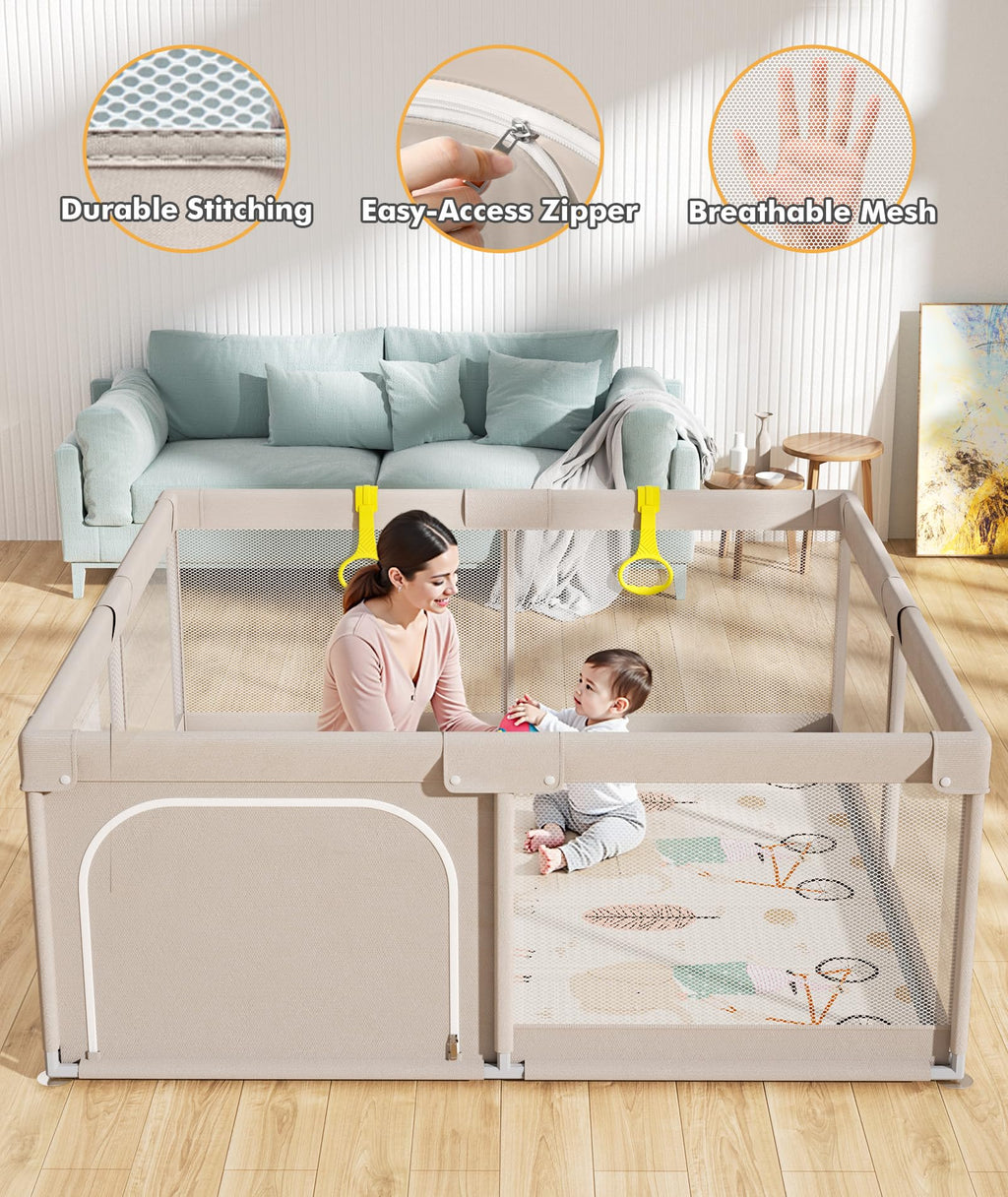 Grey Baby Playpen with Mat P27836