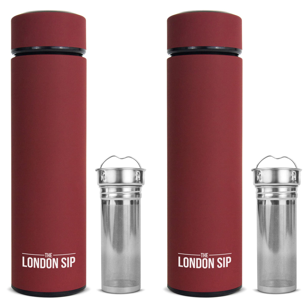 Travel Mug and Tumbler Hot and Cold Double Wall Stainless Steel Thermos, Sacred Red, Pack of 2 P481161