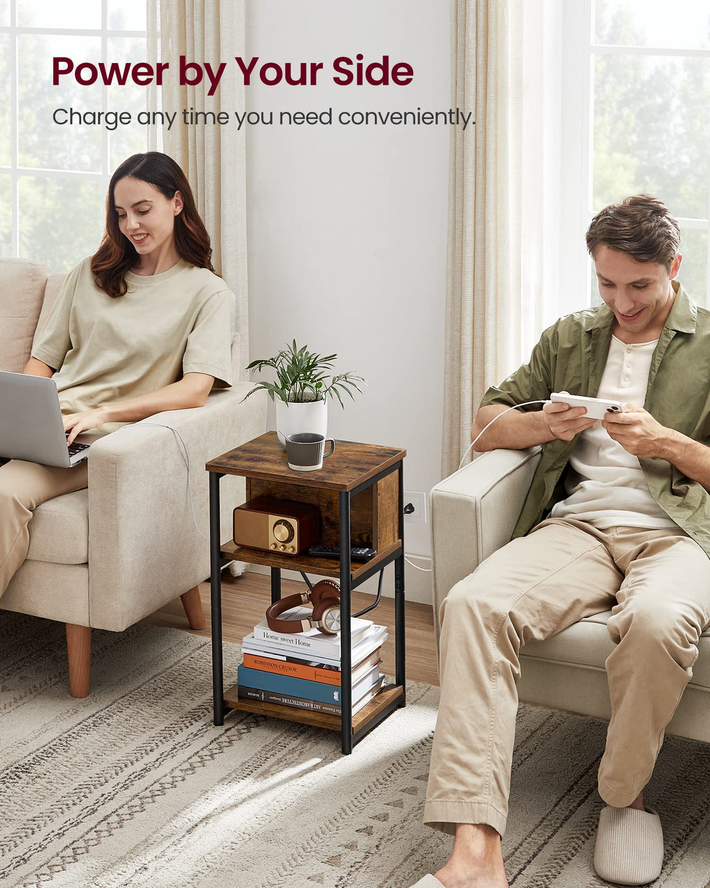 Side Table with Charging Station A800