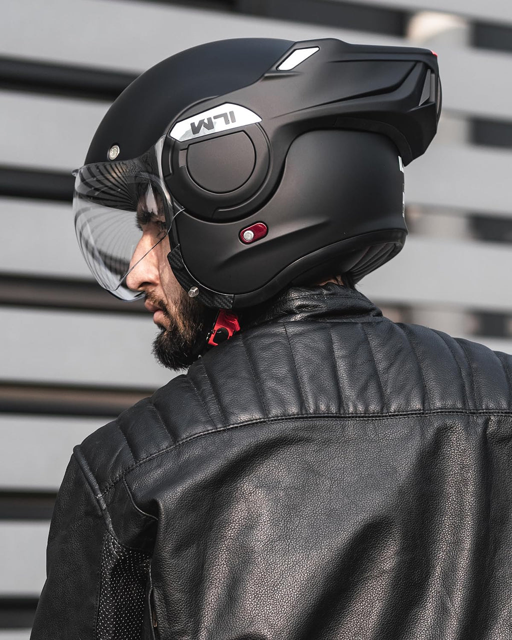 Matte Black Full Face Modular Motorcycle Helmet I98677