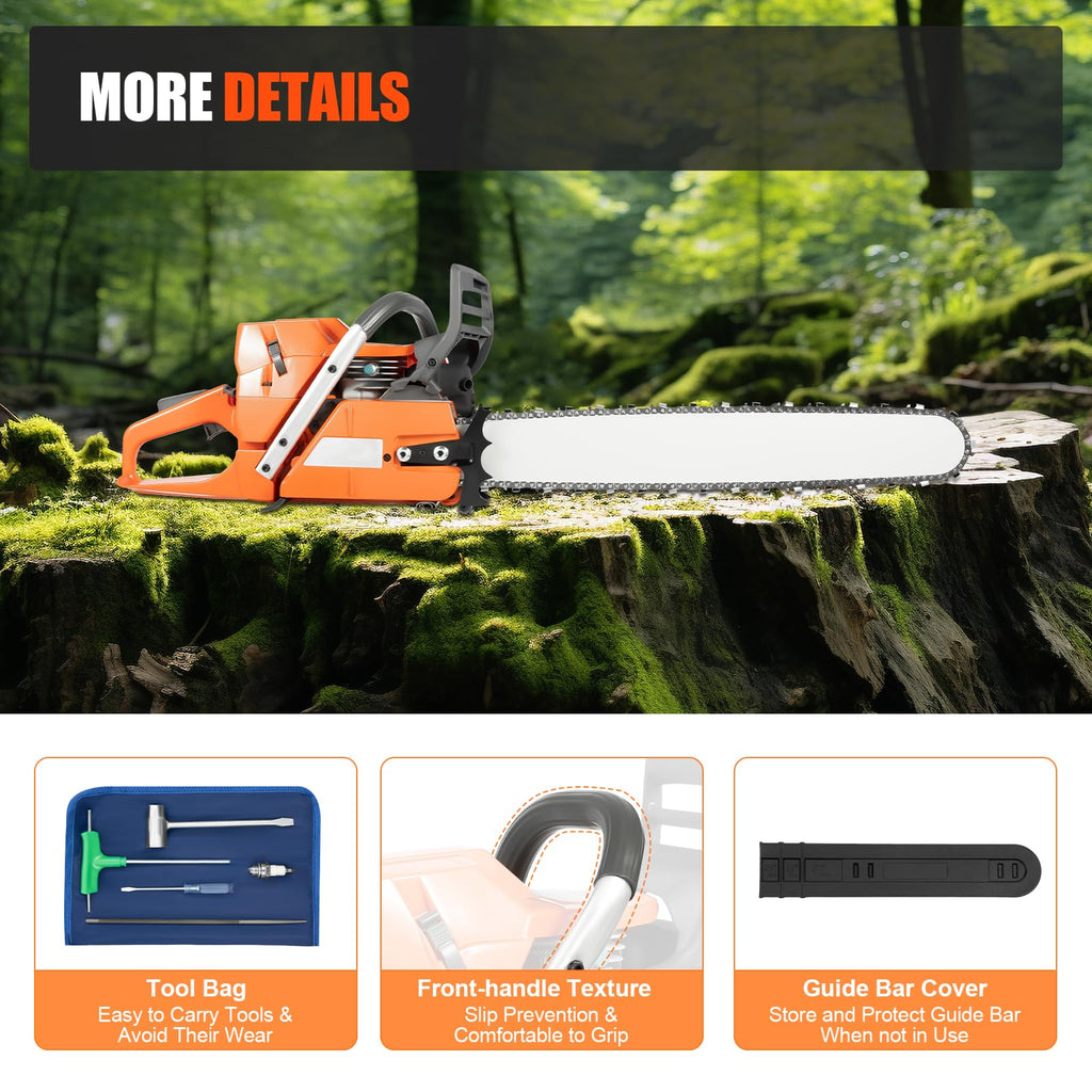 24 Inch 72CC Gas Chainsaw O5546