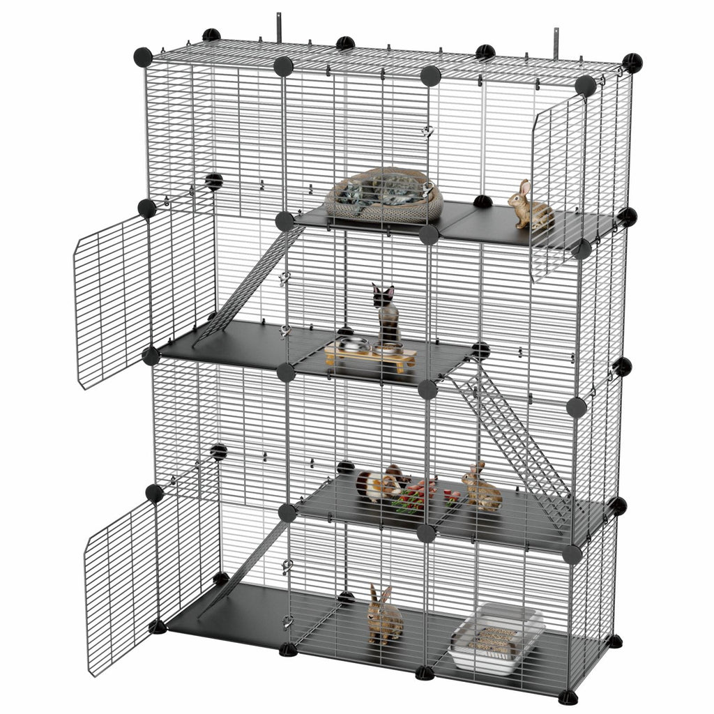 4-Tier Cat Cage Indoor with Anti-Tip Kit X218897
