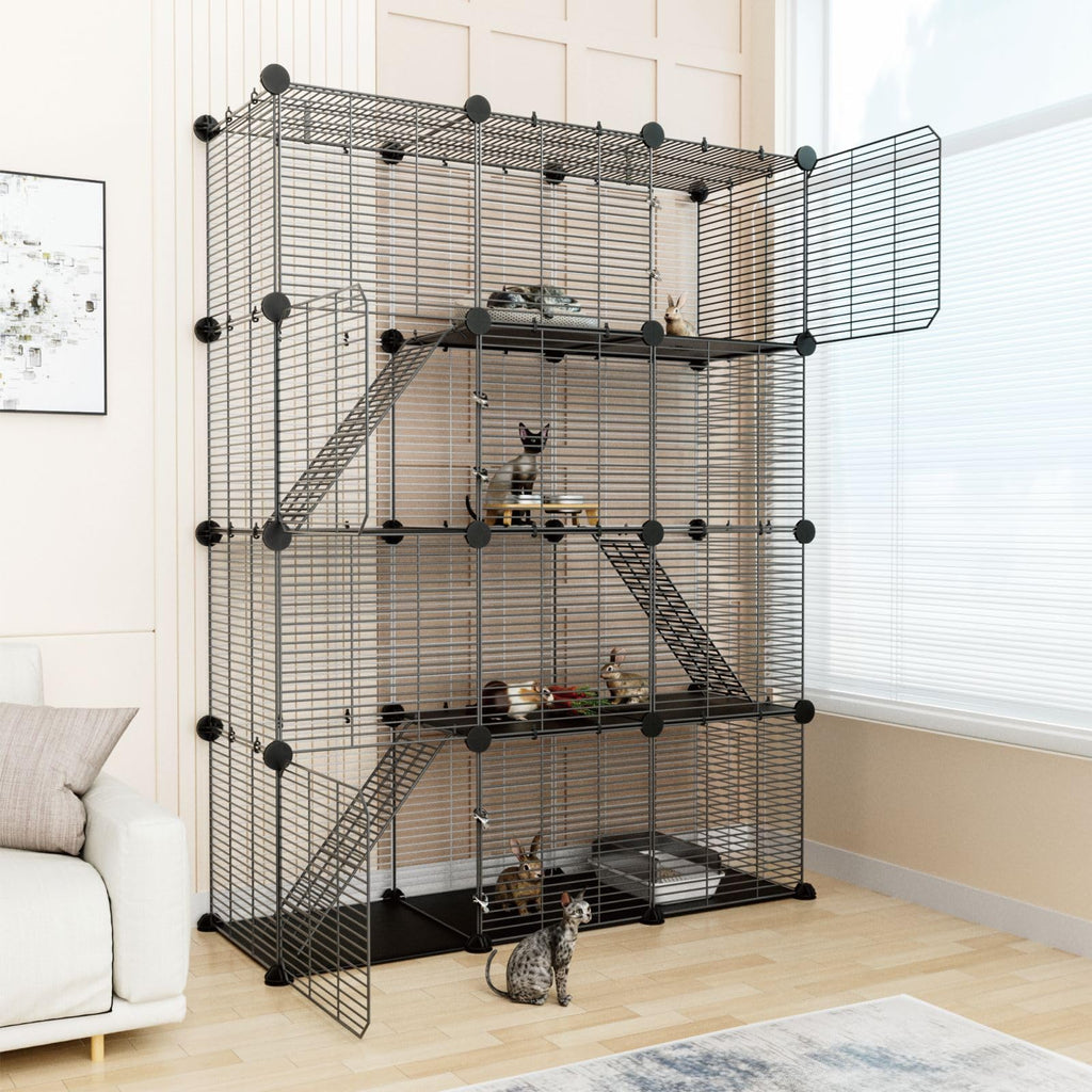 4-Tier Cat Cage Indoor with Anti-Tip Kit X218897