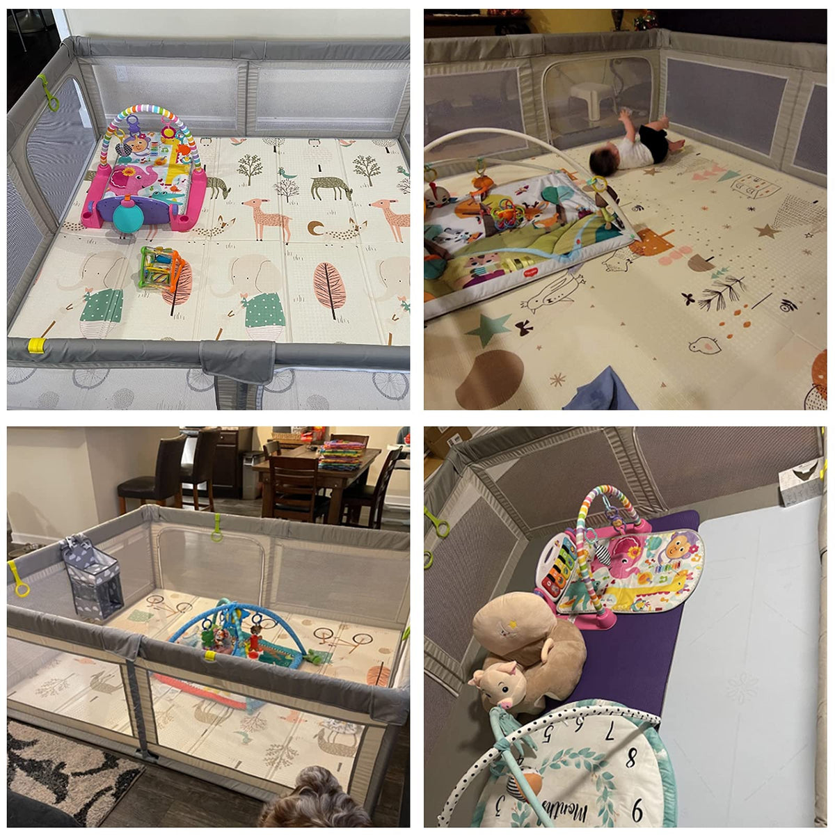 Grey Baby Playpen with Mat P27836