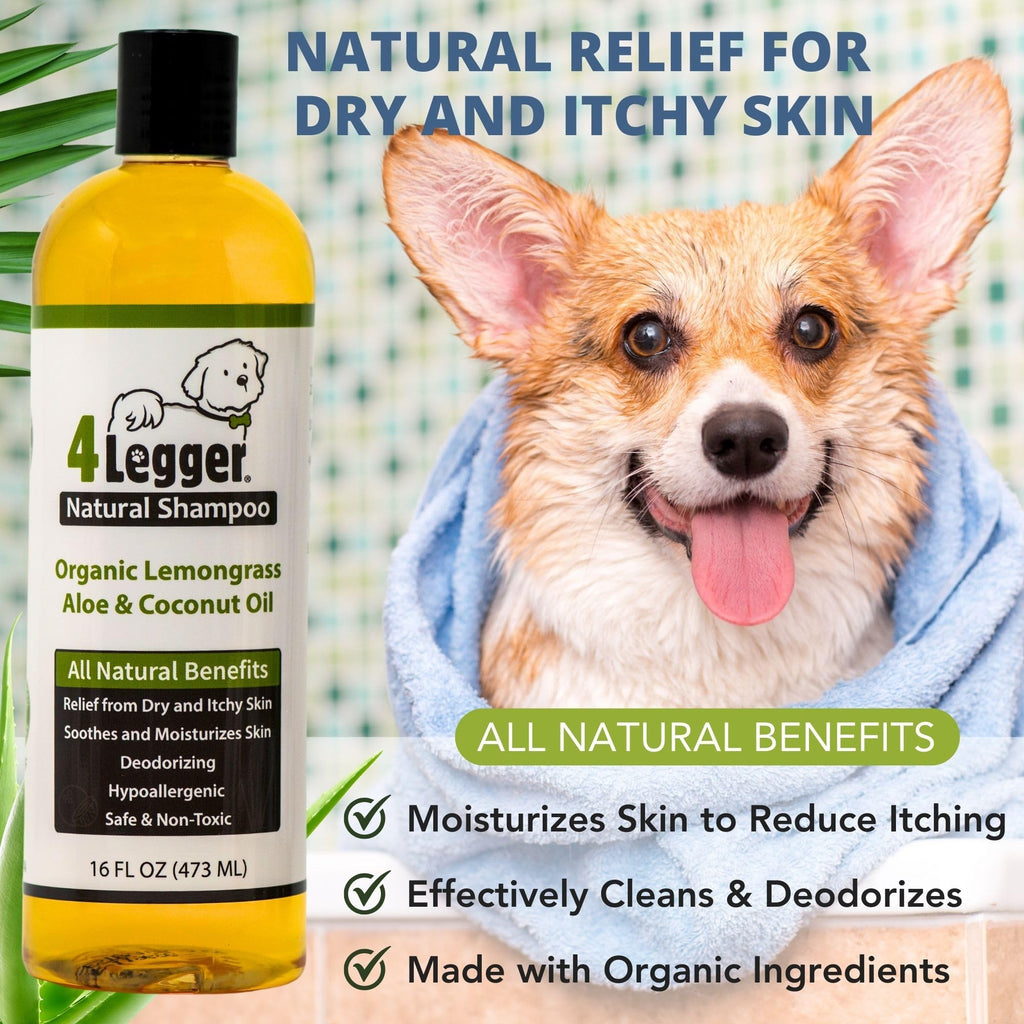 Certified Organic Hypoallergenic Dog Shampoo with Aloe and Lemongrass 16 oz N609486