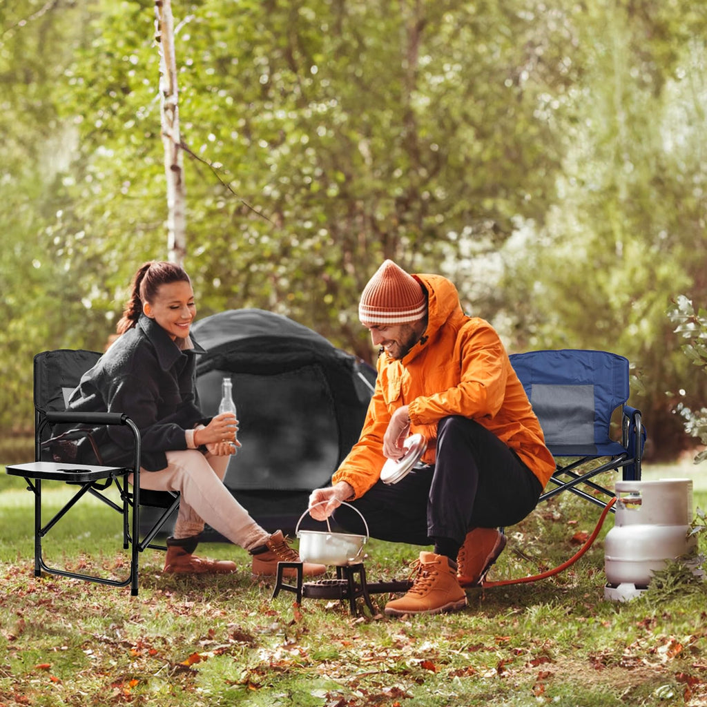 Camping Chairs, Folding Chairs for Outside, Directors Chairs Foldable Adults Heavy Duty, Support to 450LBS O20535