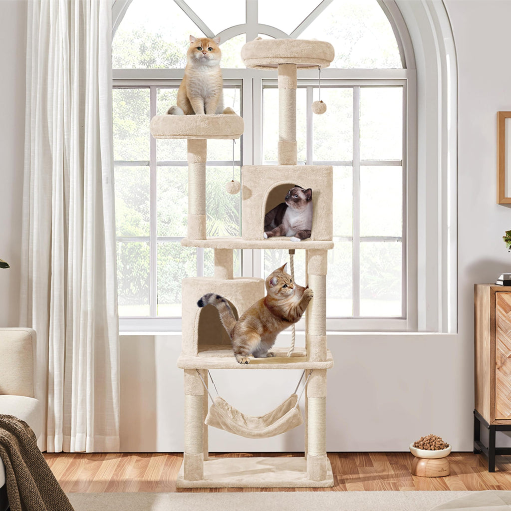 Beige 70.5in Multi-Level Cat Tree L894281