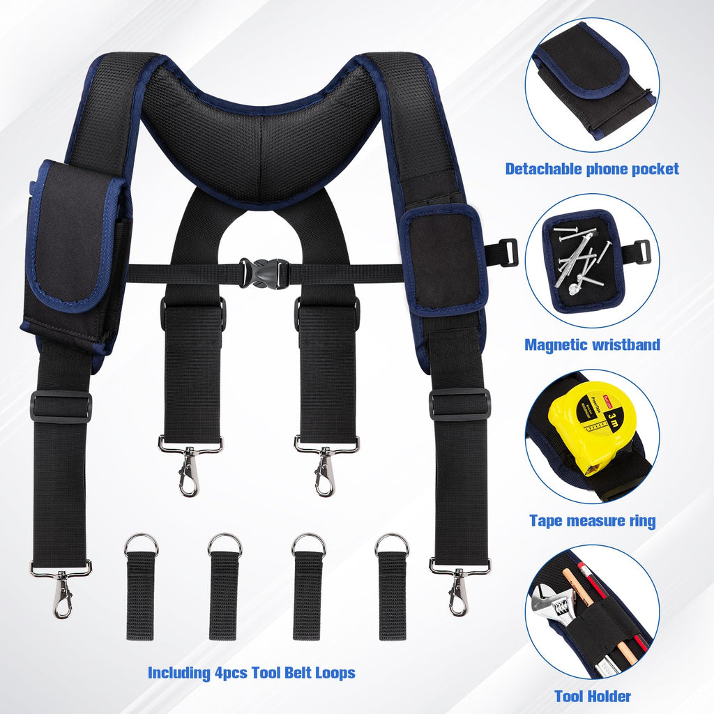 Adjustable Tool Belt with Magnetic Wristband and Pouch Pocket X98596