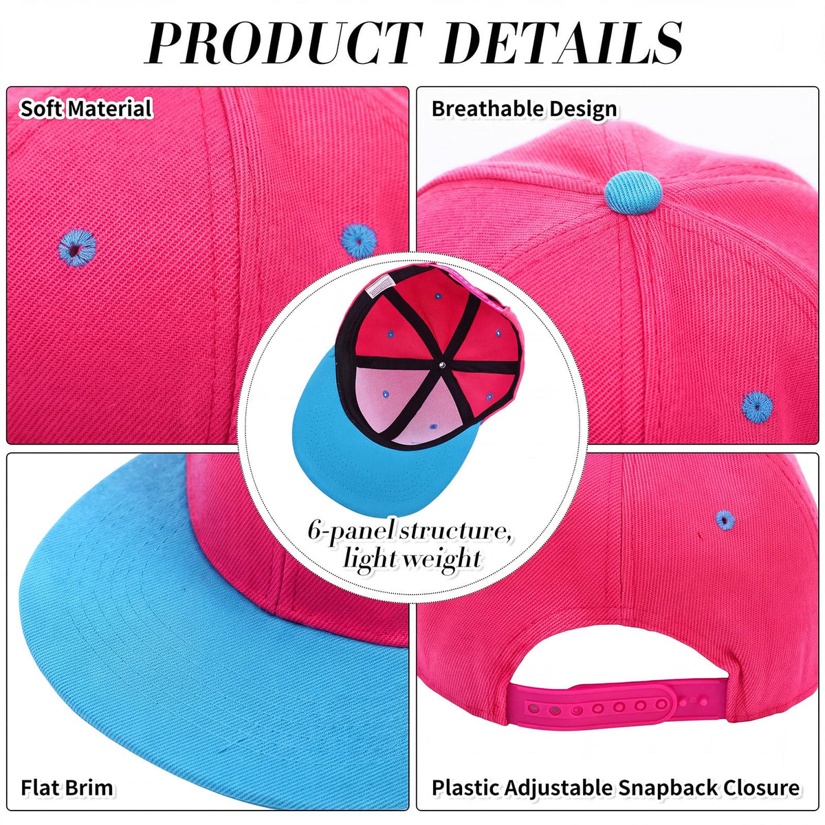 30 Pcs Flat Bill Snapback Hats Bulk Adjustable P674595