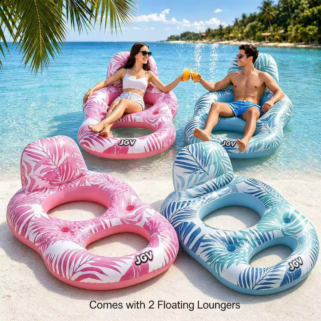Inflatable Pool Float Chair with Drink Holder J86785