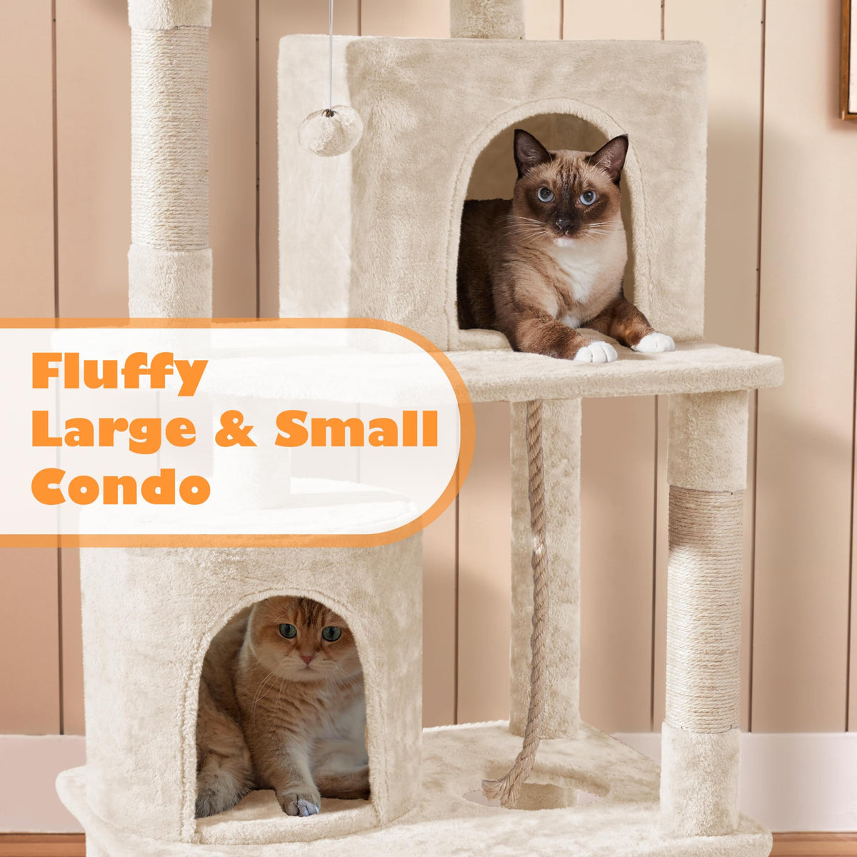 Beige 70.5in Multi-Level Cat Tree L894281