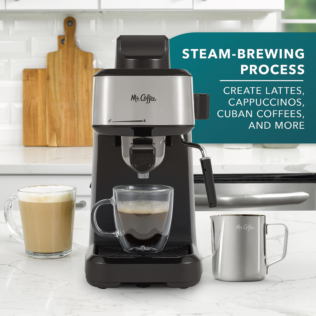 4-Shot Steam Espresso Cappuccino and Latte Maker with Stainless Steel Frothing Pitcher L7866