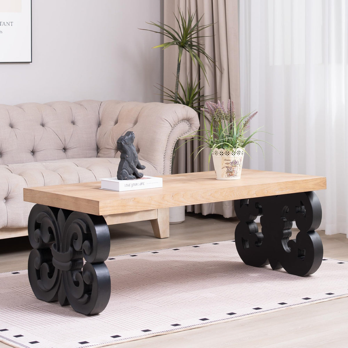 Rectangle Coffee Table with Wood Top Q976997