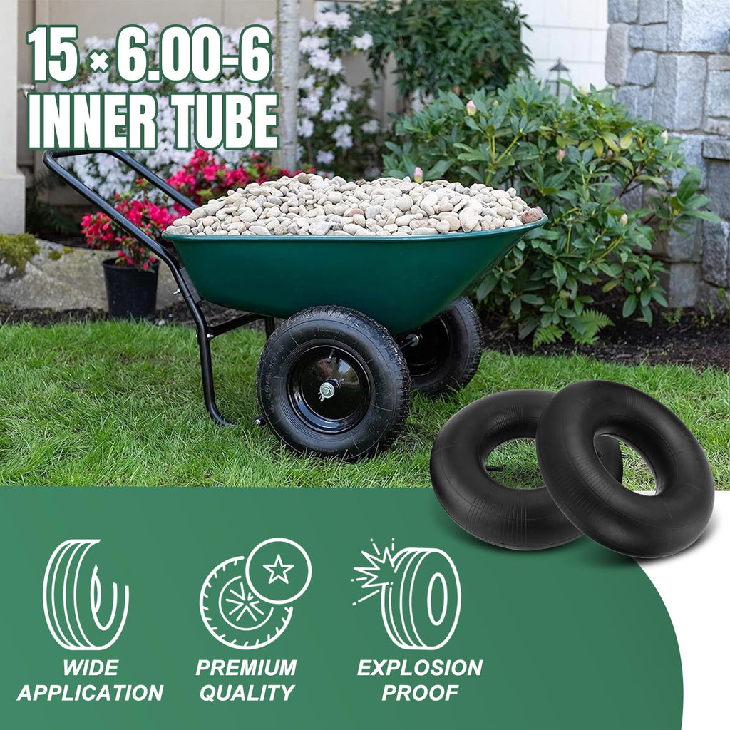 15x6.00-6 Inner Tube with Straight Valve Stem 2-Pack W97529