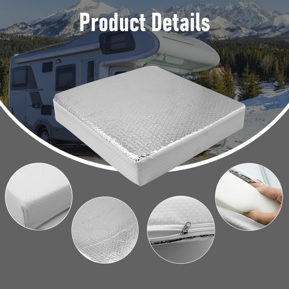 14″x14″x3″ RV Vent Insulator with Reflective Surface D729