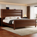 King Size Brown Faux Leather Platform Bed Frame R988