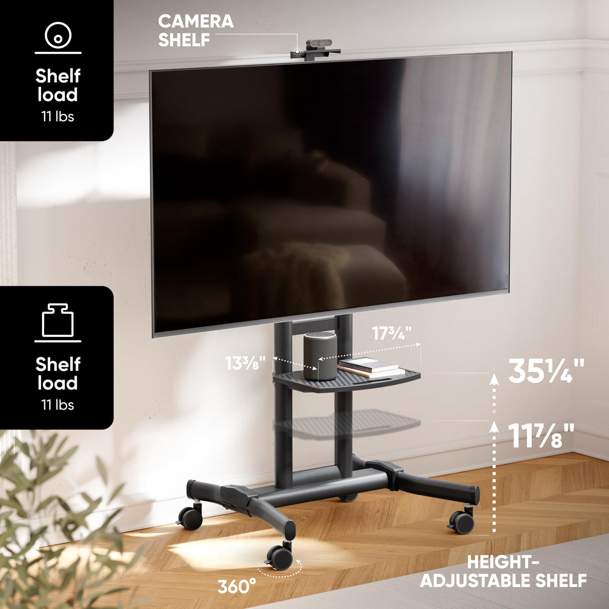Black Mobile TV Stand 50-90 Inch O855258