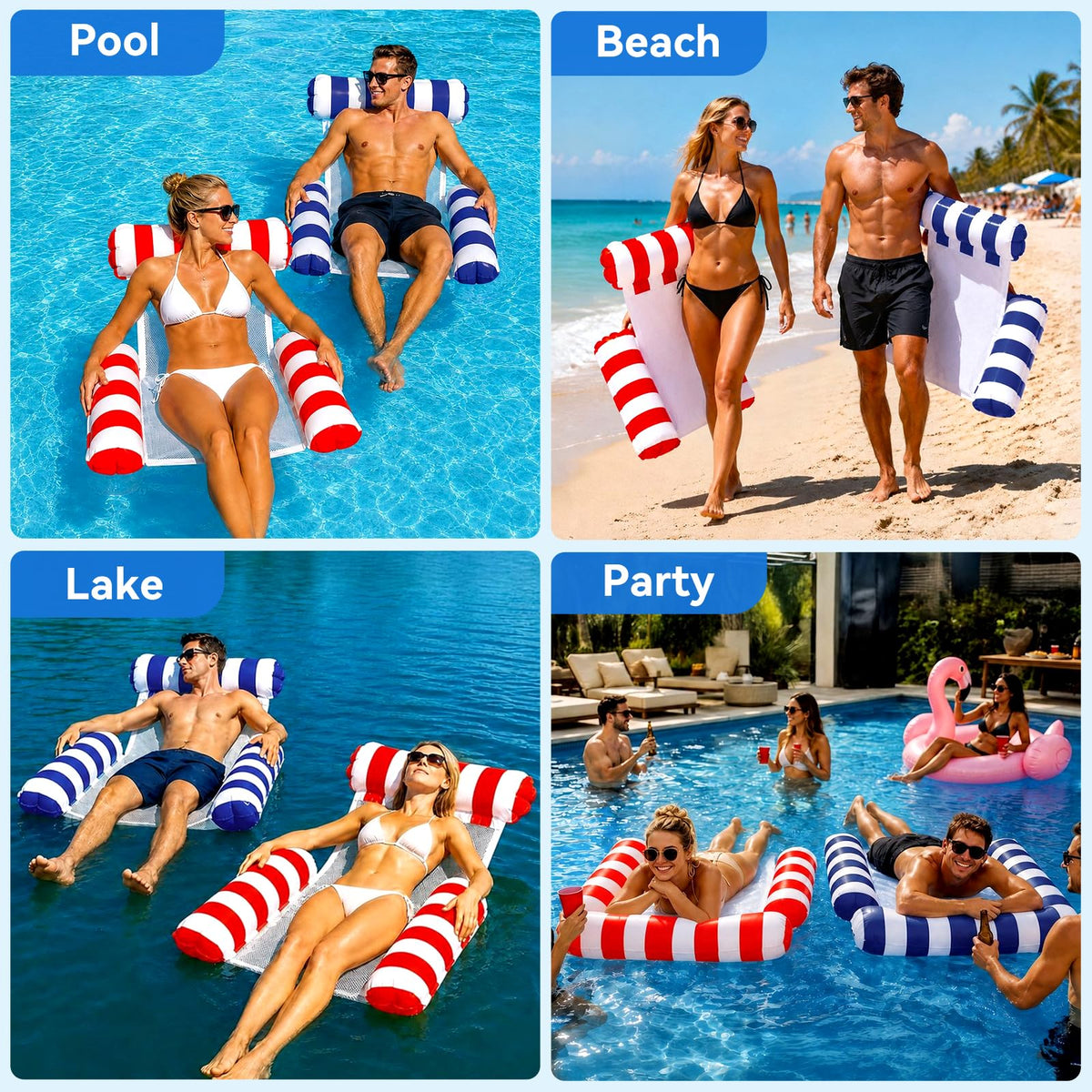2 Pack Inflatable Pool Float Chair C333