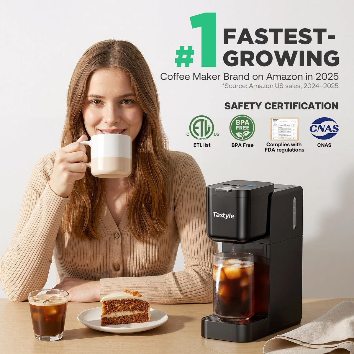 Single Serve Coffee Maker Hot and Iced Black V433