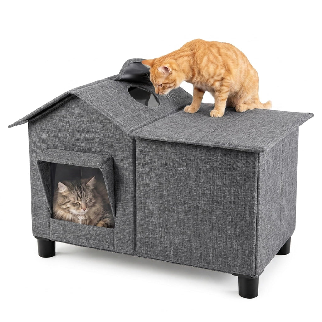Weatherproof Elevated Cat House V7661