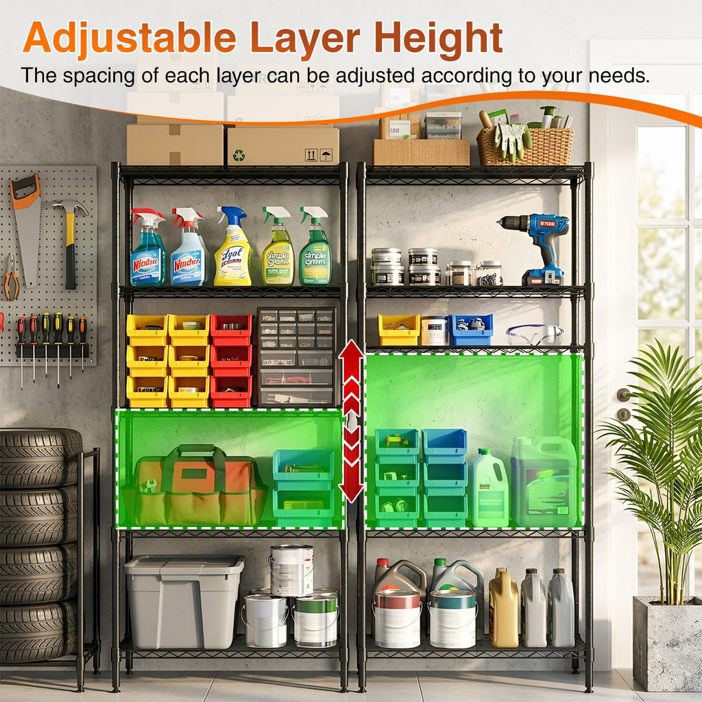 5-Tier Wire Shelf with Wheels D560646
