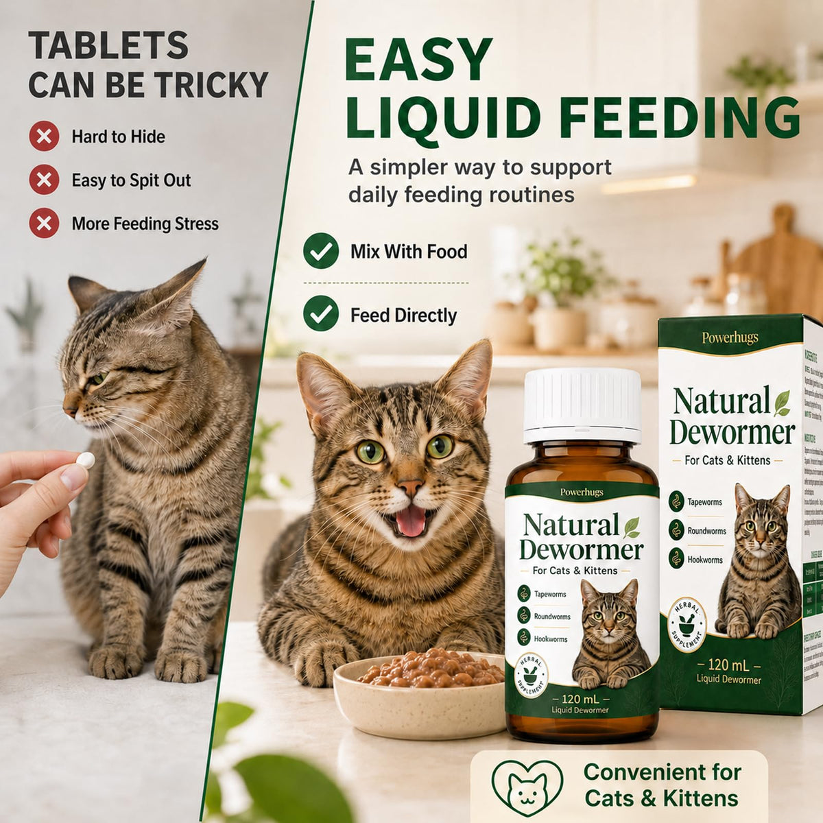 Broad Spectrum Cat Dewormer for Tapeworm, Roundworm & Hookworm K710615