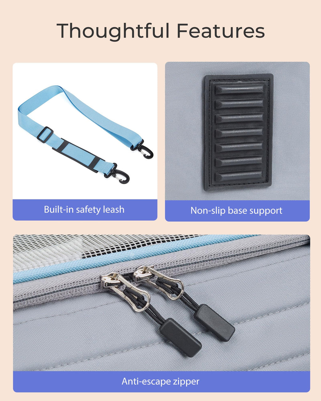 Airline Approved Soft-Sided Pet Carrier for Cats/Dogs Up to 20 Lbs Q773