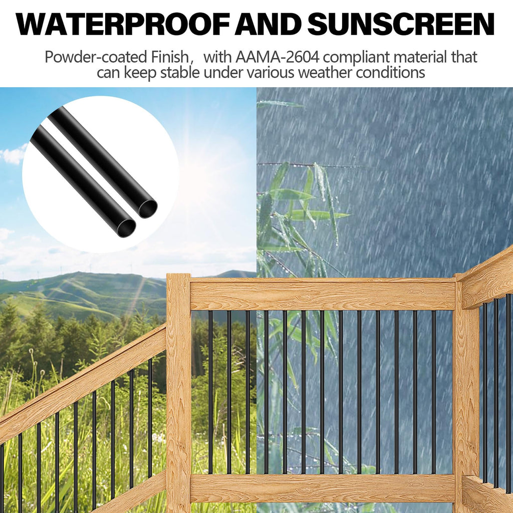 51 Pack 36" Black Aluminum Deck Balusters I961