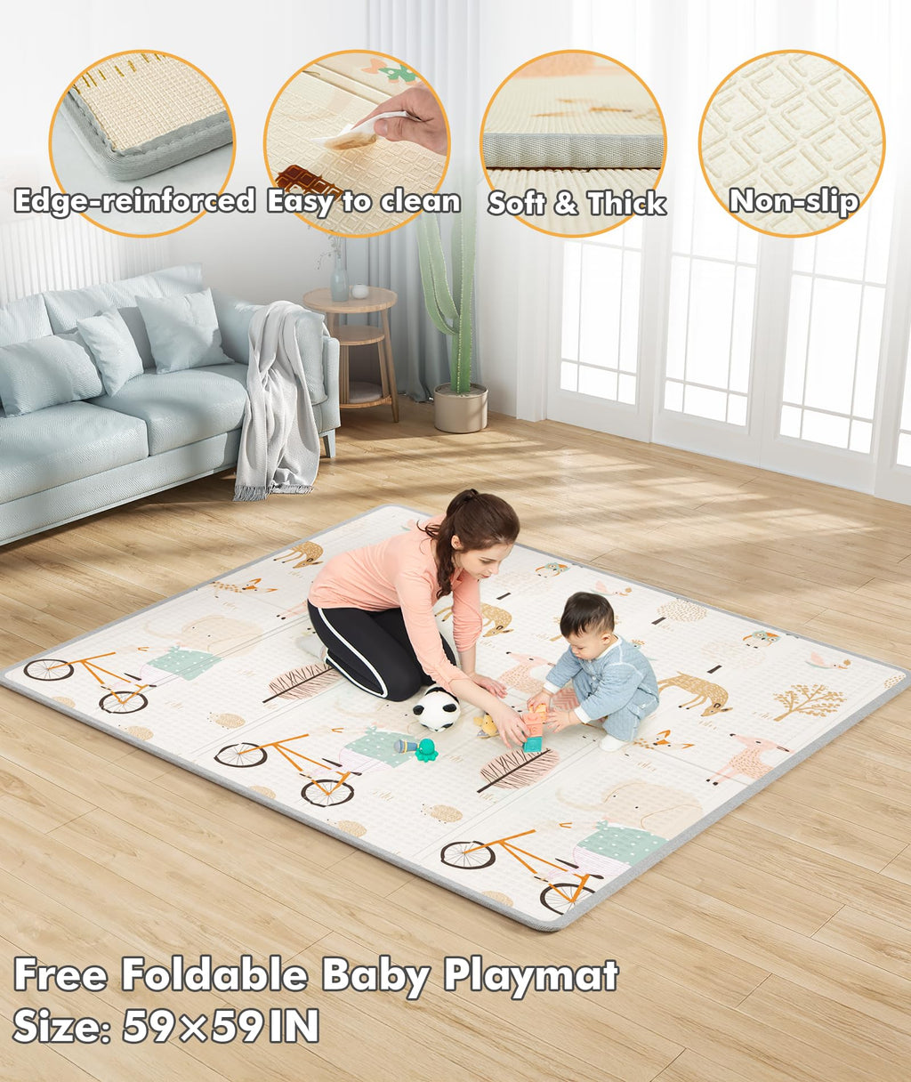 Grey Baby Playpen with Mat P27836