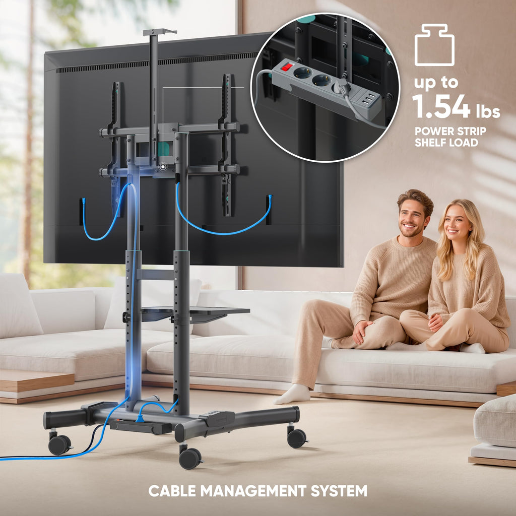 Black Mobile TV Stand 50-90 Inch O855258