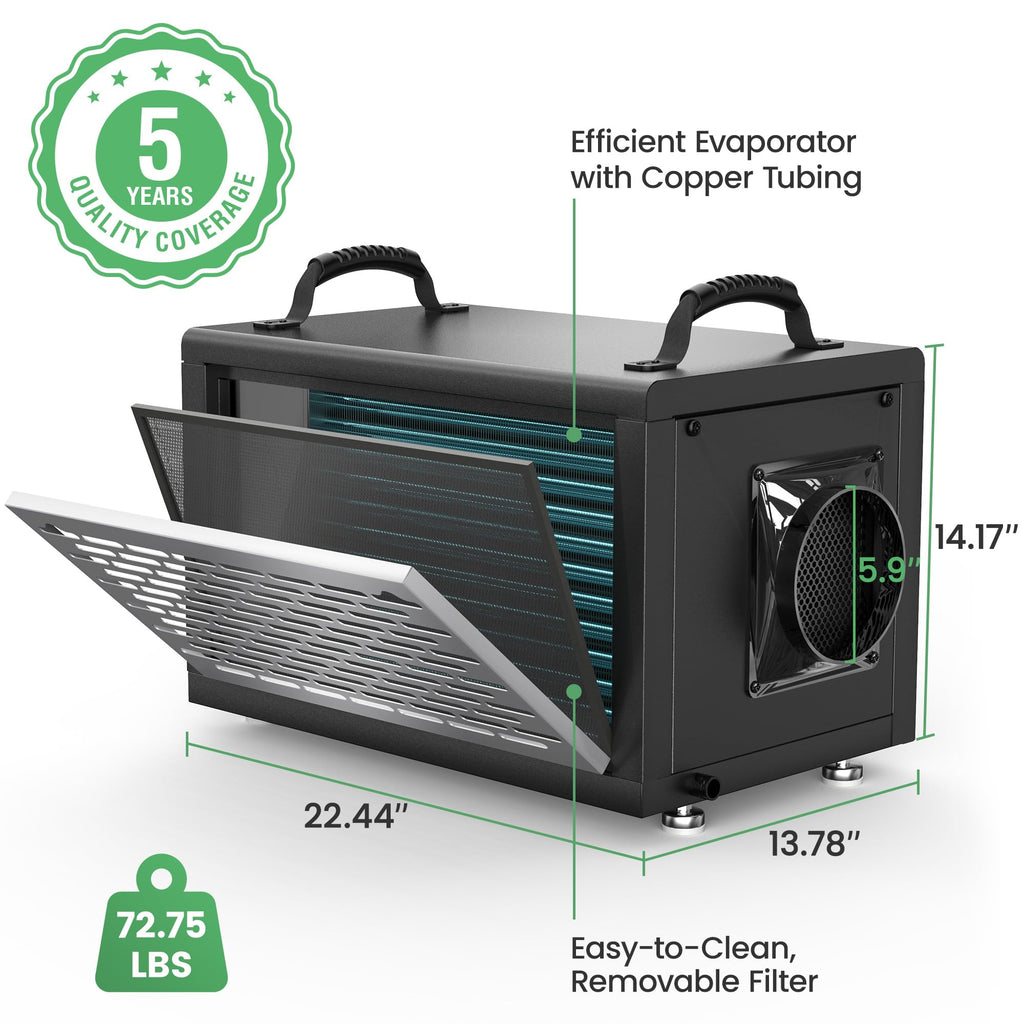 130 Pints Commercial Dehumidifier with Pump & Drain Hose R70312