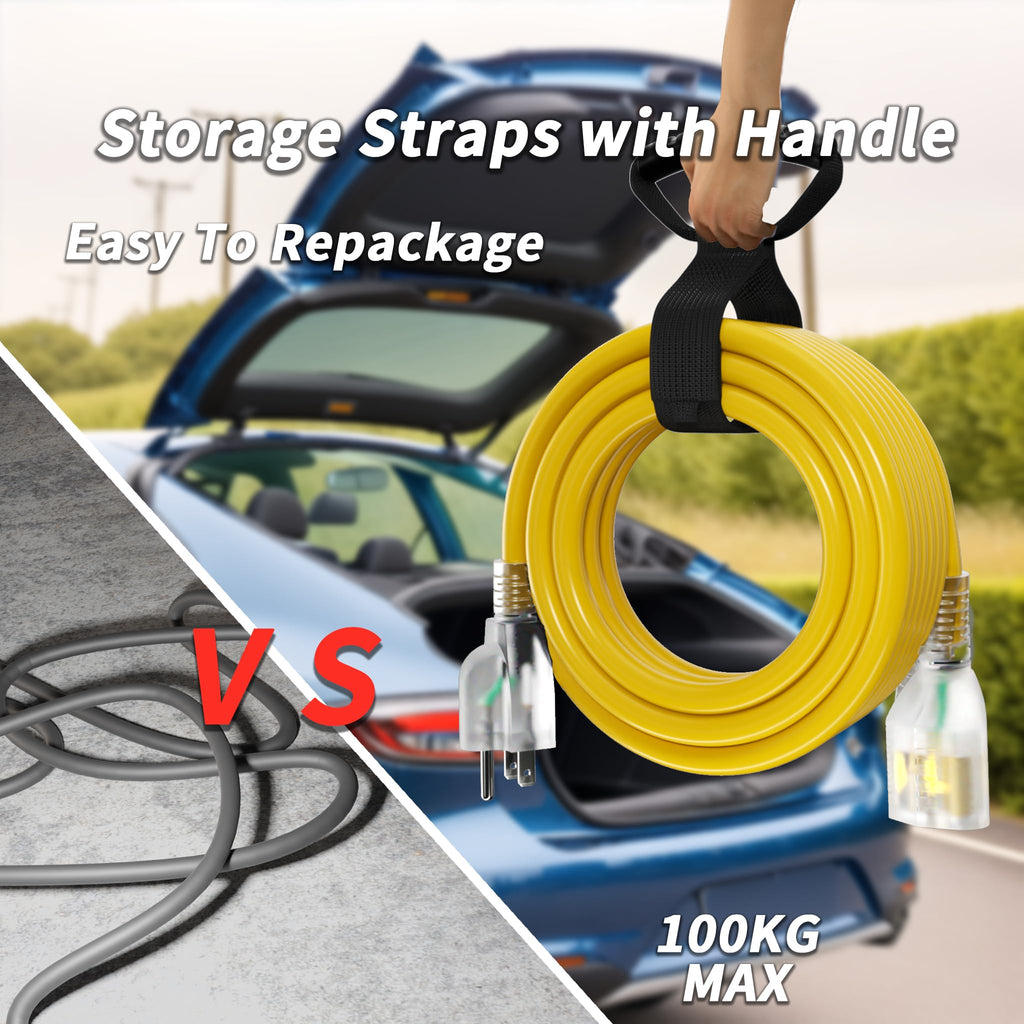 100ft 10 Gauge Waterproof Outdoor Extension Cord Yellow W773652