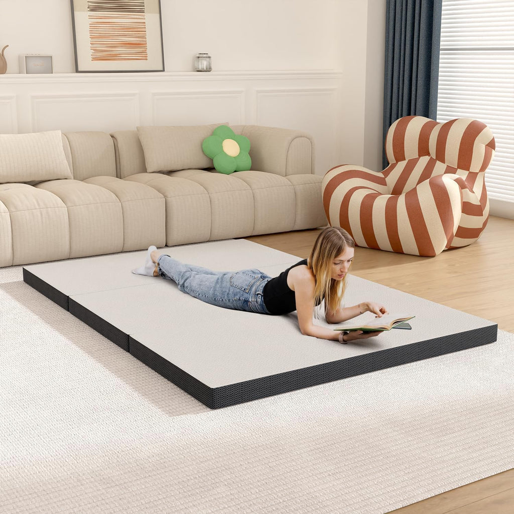 Memory Foam Folding Mattress Full 3 Inch Trifold with Washable Cover E21904