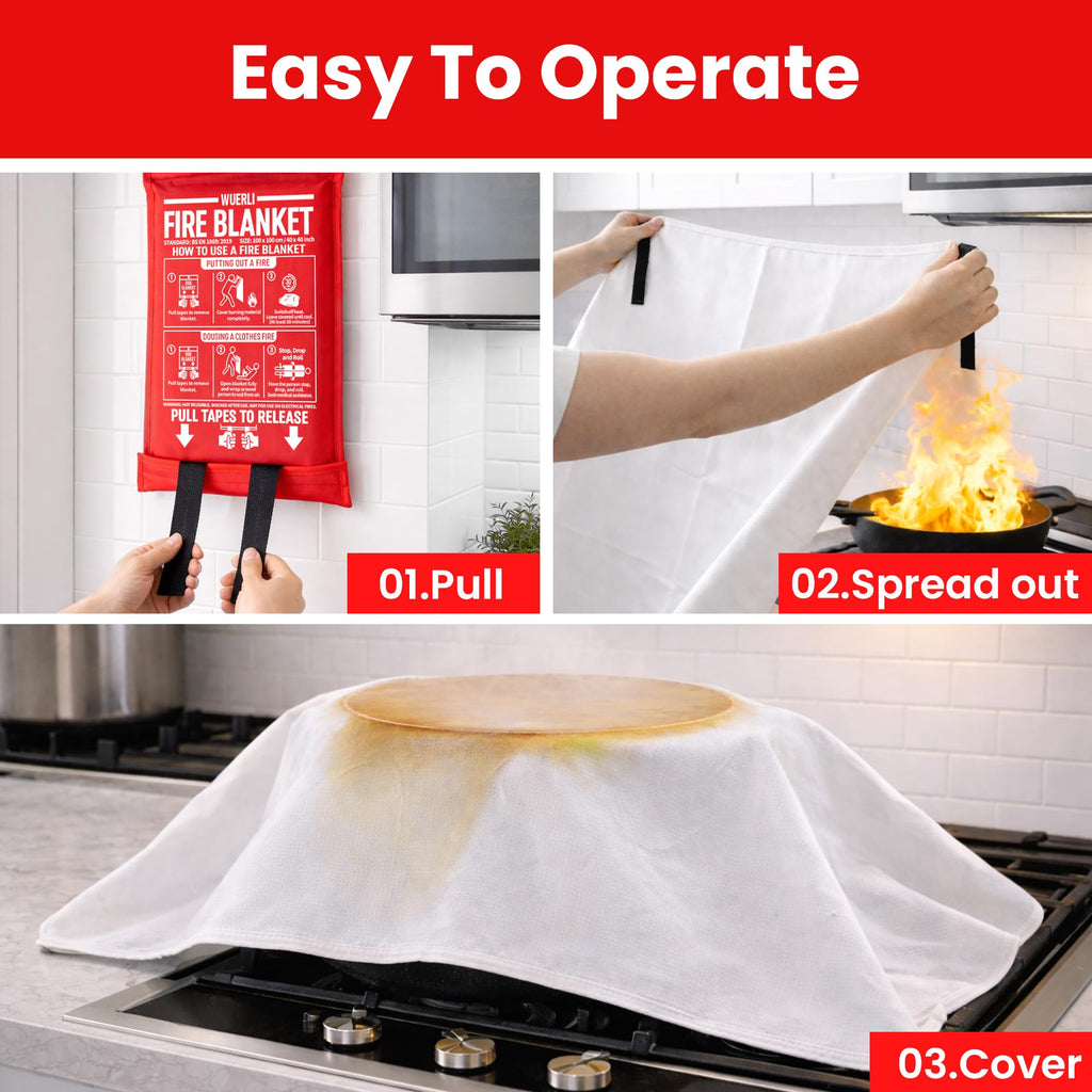 40" x 40" 4 Pack Fire Blanket K408525