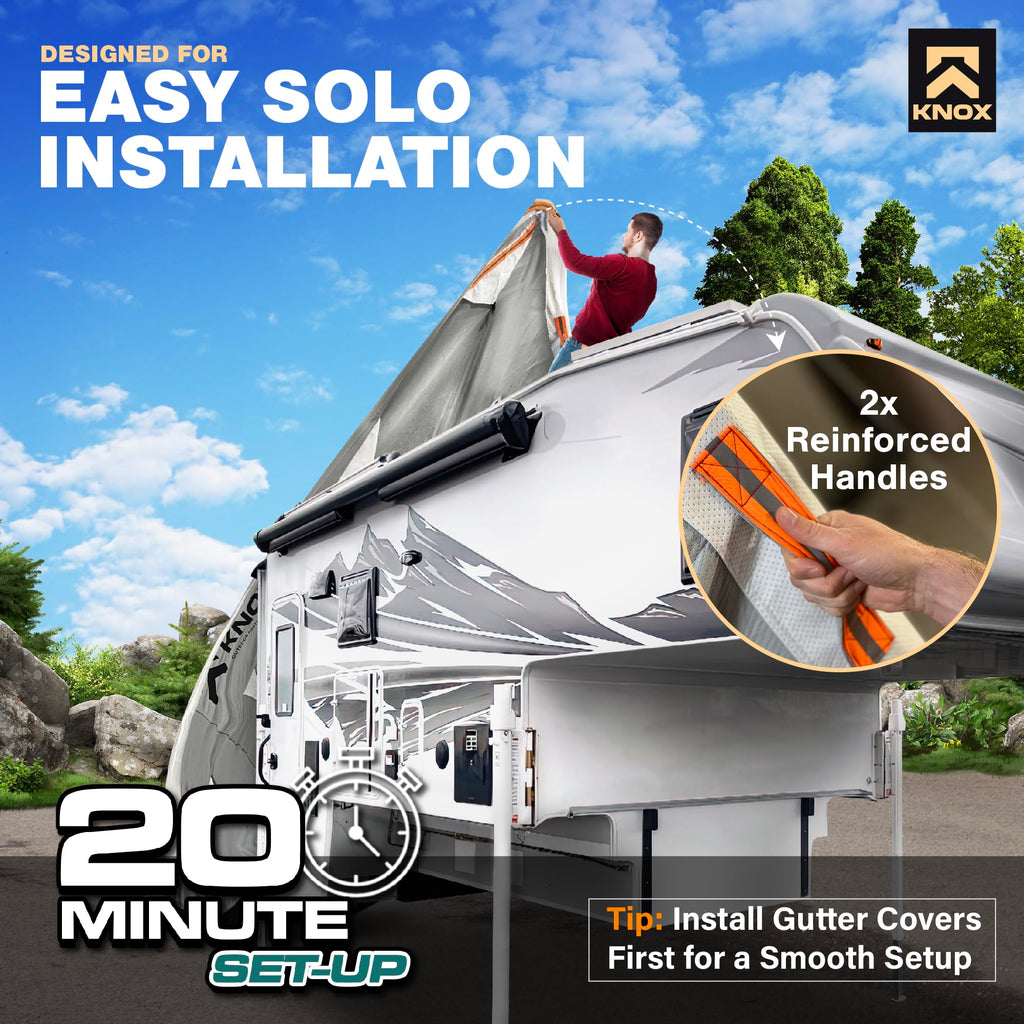 RV Truck Camper Cover with Ladder Cover and Gutter Cover R17990