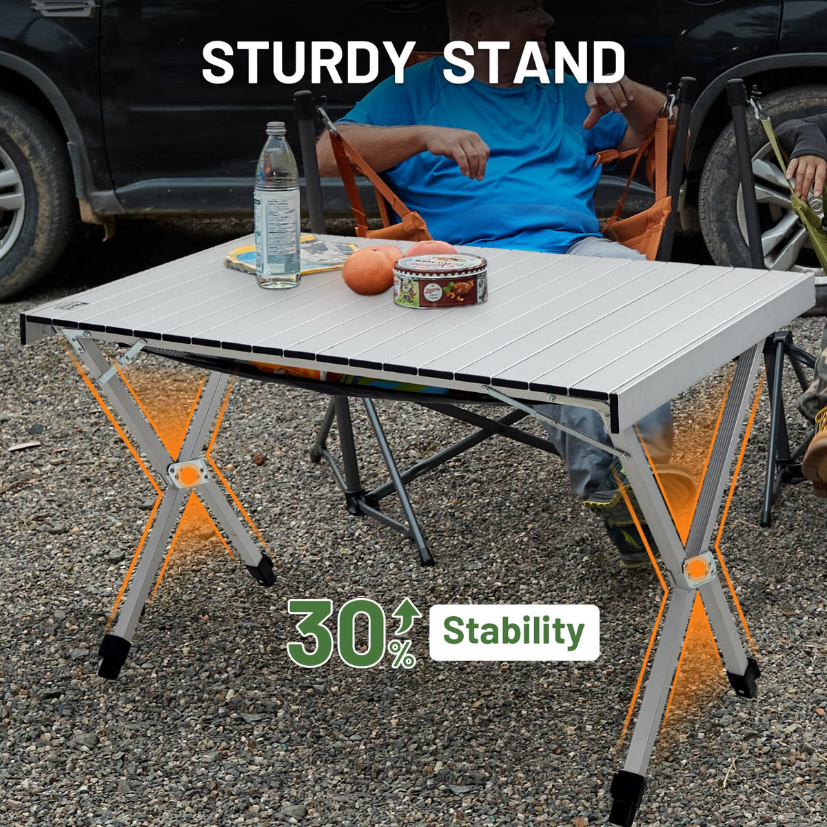 Folding Camping Table Adjustable Height Lightweight Aluminum G967742