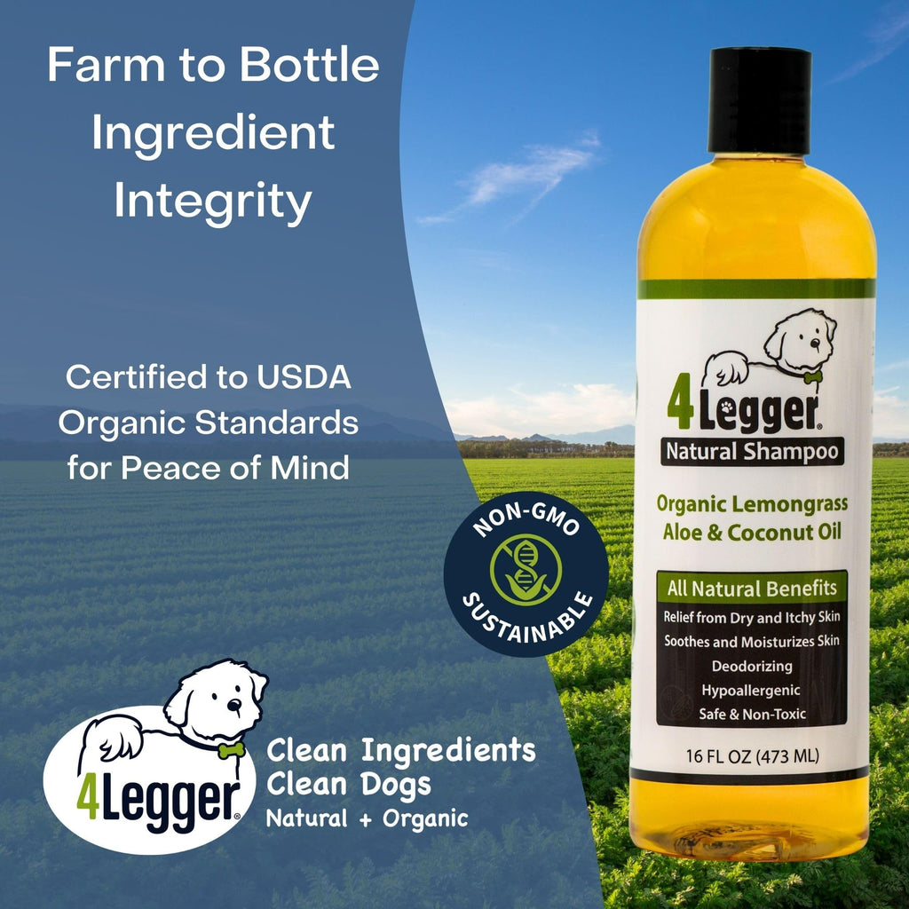 Certified Organic Hypoallergenic Dog Shampoo with Aloe and Lemongrass 16 oz N609486