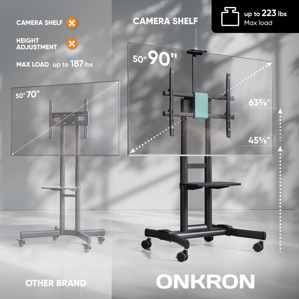 Black Mobile TV Stand 50-90 Inch O855258