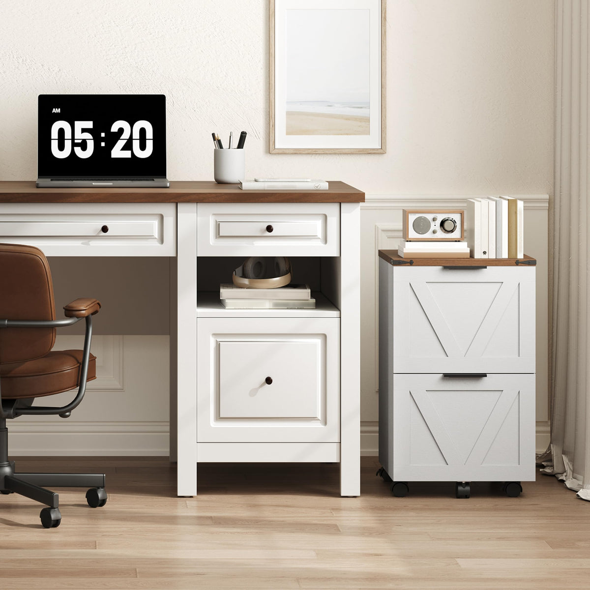 2 Drawers Rolling File Cabinet S8424