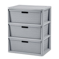 3 Drawer Plastic Storage Tower with Removable Bins, Gray, 2 Pack V82970